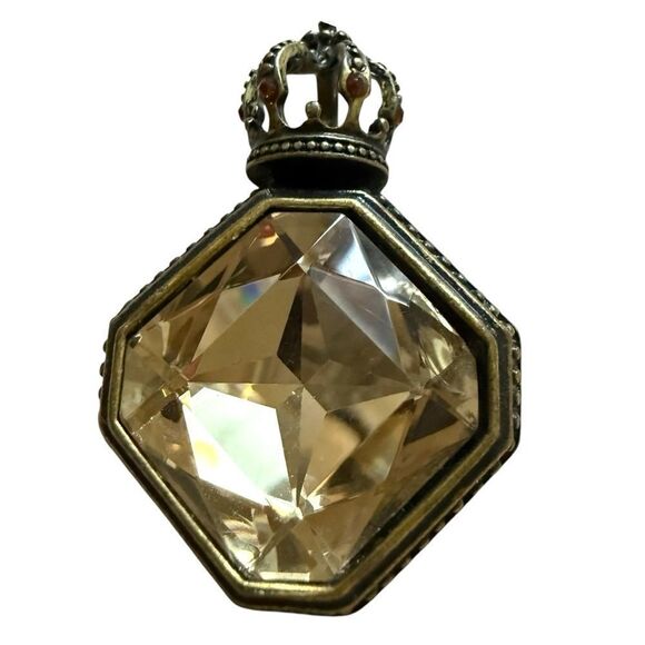 ROYAL CROWN BRONZE PENDANT – LARGE FAUX DIAMOND HEXAGON - Picture 8 of 17